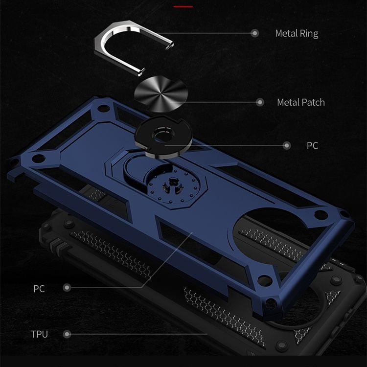 For Xiaomi Redmi Note 9 Shockproof TPU + PC Protective Case with 360 Degree Rotating Holder(Blue) - Xiaomi Cases by buy2fix | Online Shopping UK | buy2fix