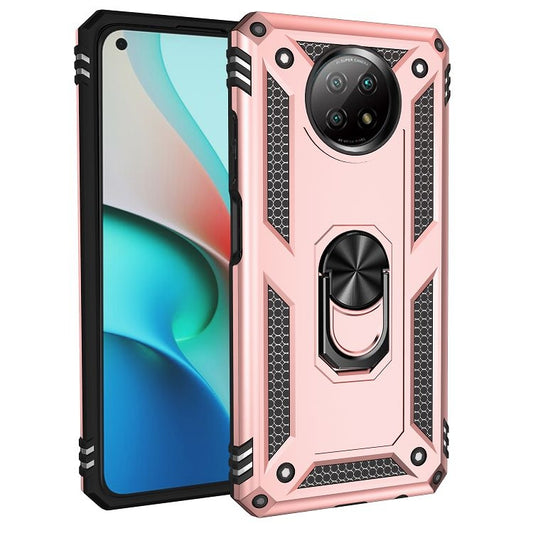 For Xiaomi Redmi Note 9 Shockproof TPU + PC Protective Case with 360 Degree Rotating Holder(Rose Gold) by buy2fix