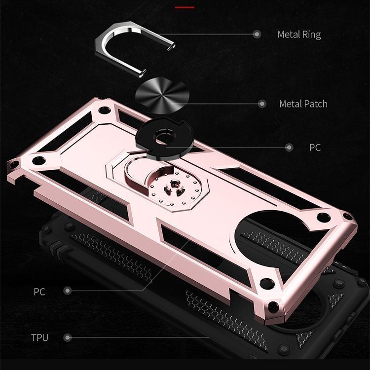 For Xiaomi Redmi Note 9 Shockproof TPU + PC Protective Case with 360 Degree Rotating Holder(Rose Gold) - Xiaomi Cases by buy2fix | Online Shopping UK | buy2fix
