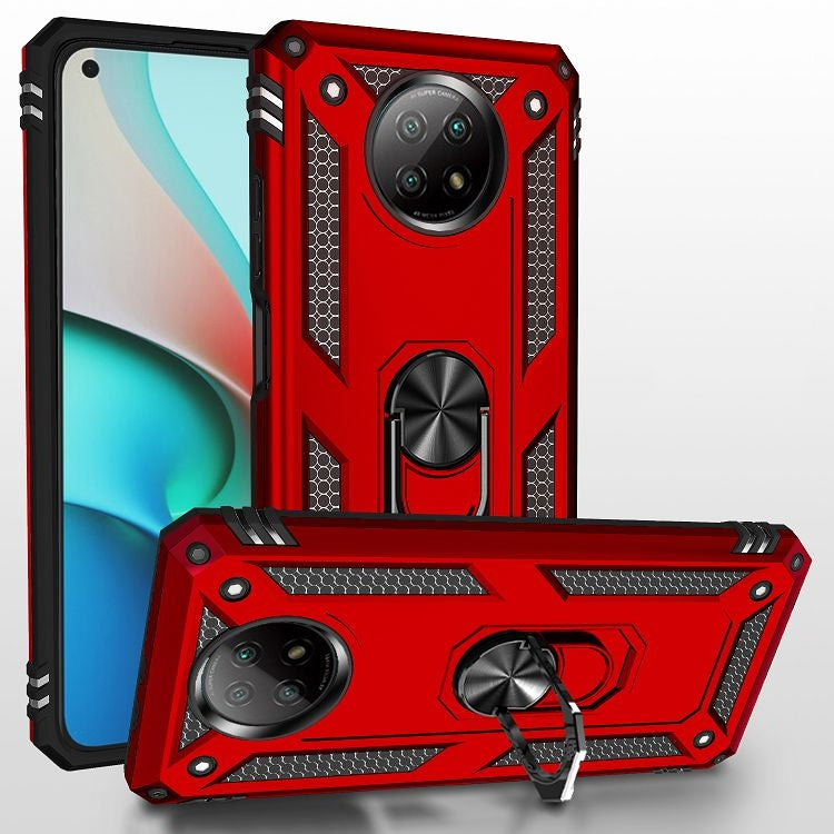 For Xiaomi Redmi Note 9 Shockproof TPU + PC Protective Case with 360 Degree Rotating Holder(Red) - Xiaomi Cases by buy2fix | Online Shopping UK | buy2fix