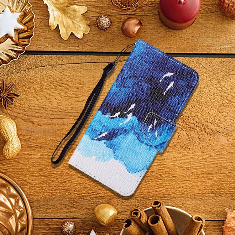 For iPhone SE (2020)/ 7 /8 Painted Pattern Horizontal Flip Leathe Case(Watercolor Fish) - More iPhone Cases by buy2fix | Online Shopping UK | buy2fix
