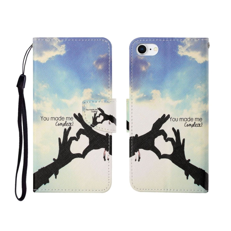 For iPhone SE (2020)/ 7 /8 Painted Pattern Horizontal Flip Leathe Case(Finger) - More iPhone Cases by buy2fix | Online Shopping UK | buy2fix