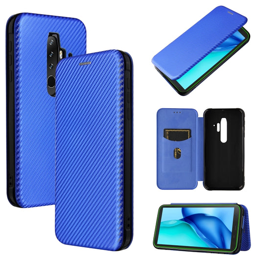 For Blackview BV6300 Pro Carbon Fiber Texture Horizontal Flip TPU + PC + PU Leather Case with Card Slot(Blue) - More Brand by buy2fix | Online Shopping UK | buy2fix