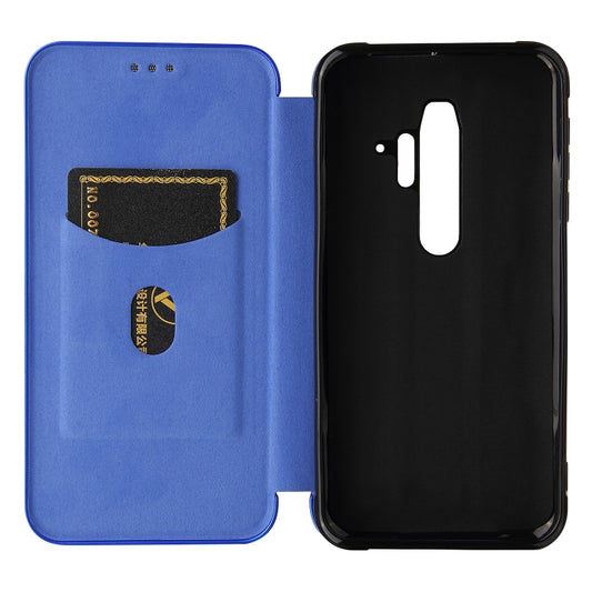 For Blackview BV6300 Pro Carbon Fiber Texture Horizontal Flip TPU + PC + PU Leather Case with Card Slot(Blue) - More Brand by buy2fix | Online Shopping UK | buy2fix