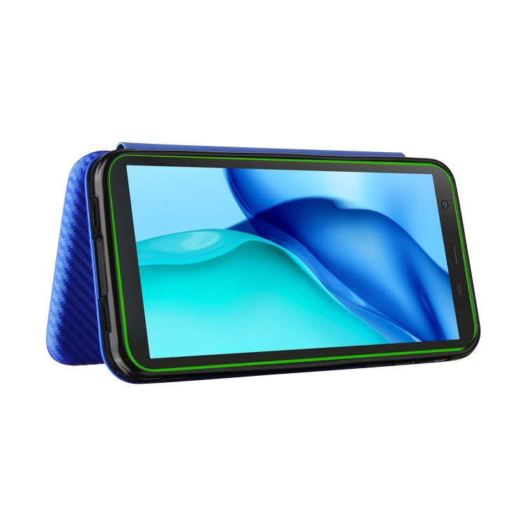 For Blackview BV6300 Pro Carbon Fiber Texture Horizontal Flip TPU + PC + PU Leather Case with Card Slot(Blue) - More Brand by buy2fix | Online Shopping UK | buy2fix