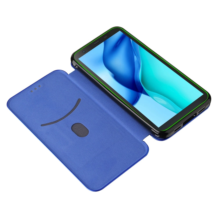 For Blackview BV6300 Pro Carbon Fiber Texture Horizontal Flip TPU + PC + PU Leather Case with Card Slot(Blue) - More Brand by buy2fix | Online Shopping UK | buy2fix