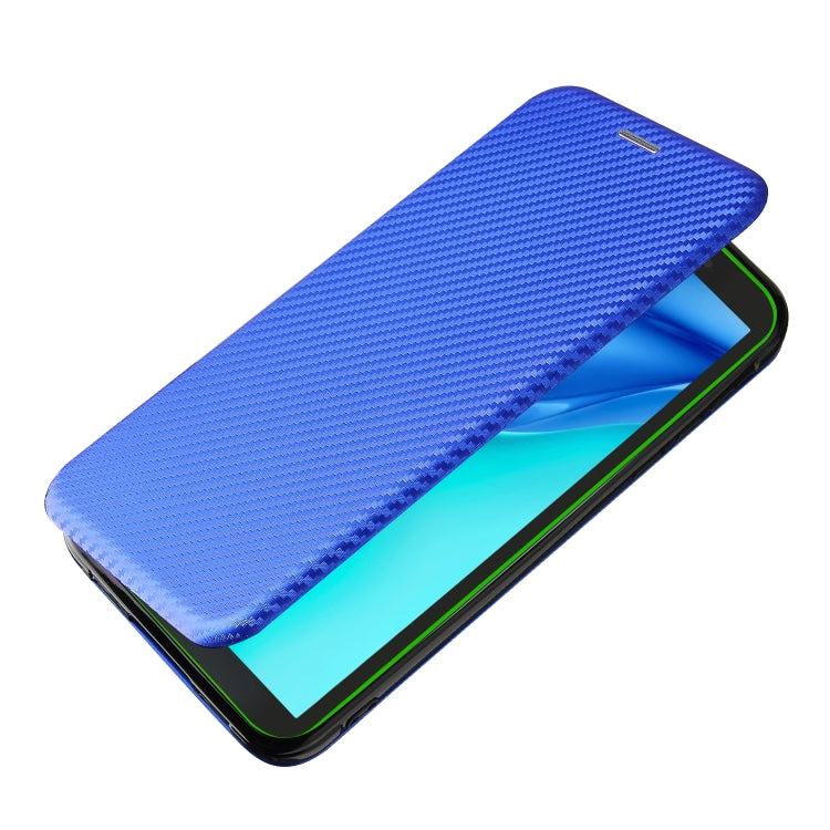 For Blackview BV6300 Pro Carbon Fiber Texture Horizontal Flip TPU + PC + PU Leather Case with Card Slot(Blue) - More Brand by buy2fix | Online Shopping UK | buy2fix