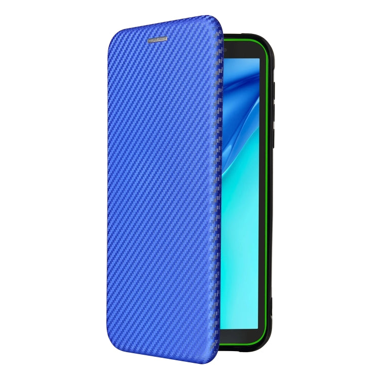 For Blackview BV6300 Pro Carbon Fiber Texture Horizontal Flip TPU + PC + PU Leather Case with Card Slot(Blue) - More Brand by buy2fix | Online Shopping UK | buy2fix