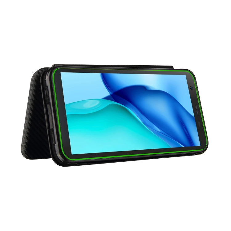 For Blackview BV6300 Pro Carbon Fiber Texture Horizontal Flip TPU + PC + PU Leather Case with Card Slot(Black) - More Brand by buy2fix | Online Shopping UK | buy2fix