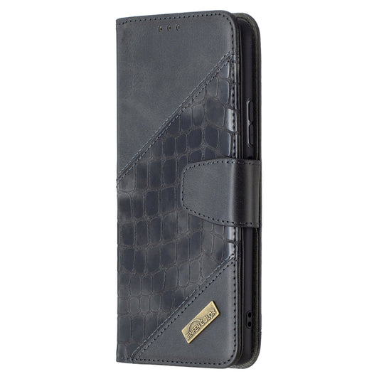 For Xiaomi Redmi Note 10 Pro Matching Color Crocodile Texture Horizontal Flip PU Leather Case with Wallet & Holder & Card Slots(Black) by buy2fix