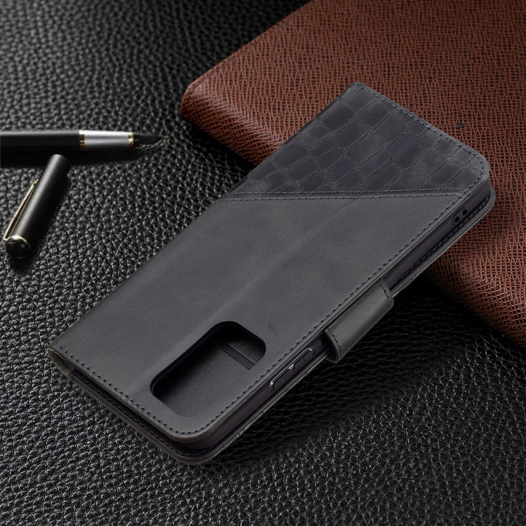 For Xiaomi Redmi Note 10 Pro Matching Color Crocodile Texture Horizontal Flip PU Leather Case with Wallet & Holder & Card Slots(Black) - Xiaomi Cases by buy2fix | Online Shopping UK | buy2fix