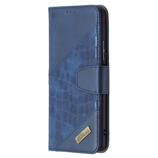 For Xiaomi Redmi Note 10 Pro Matching Color Crocodile Texture Horizontal Flip PU Leather Case with Wallet & Holder & Card Slots(Blue) by buy2fix