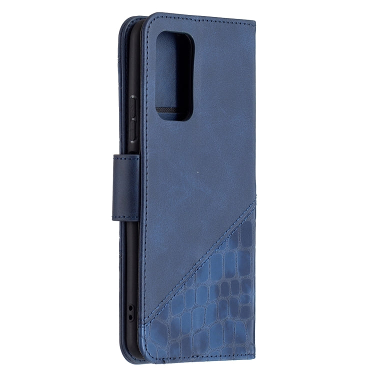 For Xiaomi Redmi Note 10 Pro Matching Color Crocodile Texture Horizontal Flip PU Leather Case with Wallet & Holder & Card Slots(Blue) - Xiaomi Cases by buy2fix | Online Shopping UK | buy2fix