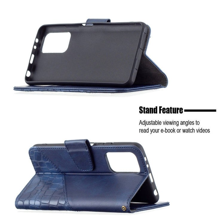 For Xiaomi Redmi Note 10 Pro Matching Color Crocodile Texture Horizontal Flip PU Leather Case with Wallet & Holder & Card Slots(Blue) - Xiaomi Cases by buy2fix | Online Shopping UK | buy2fix