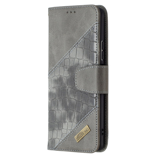 For Xiaomi Redmi Note 10 Pro Matching Color Crocodile Texture Horizontal Flip PU Leather Case with Wallet & Holder & Card Slots(Grey) by buy2fix