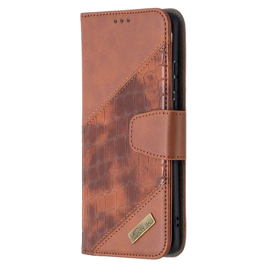 For Huawei P50 Pro Matching Color Crocodile Texture Horizontal Flip PU Leather Case with Wallet & Holder & Card Slots(Brown) by buy2fix