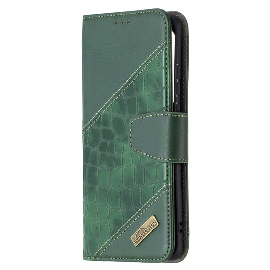 For Huawei P50 Pro Matching Color Crocodile Texture Horizontal Flip PU Leather Case with Wallet & Holder & Card Slots(Green) by buy2fix