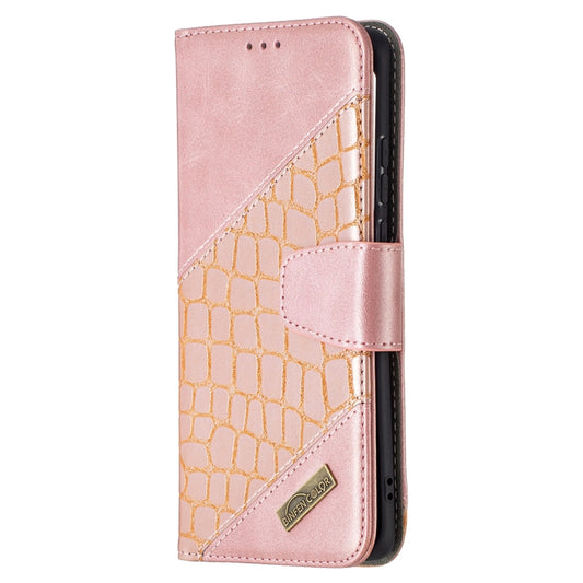 For Huawei P50 Pro Matching Color Crocodile Texture Horizontal Flip PU Leather Case with Wallet & Holder & Card Slots(Rose Gold) by buy2fix