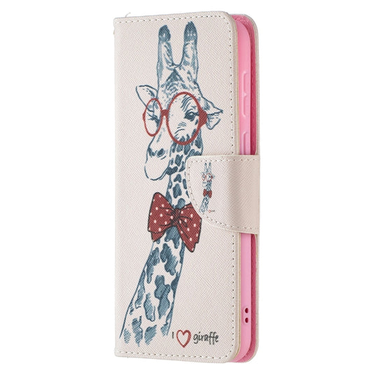 For Huawei P50 Colored Drawing Pattern Horizontal Flip Leather Case with Holder & Card Slots & Wallet(Giraffe) by buy2fix