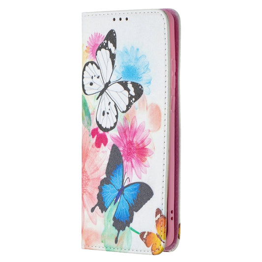 For Huawei P50 Pro Colored Drawing Pattern Invisible Magnetic Horizontal Flip PU Leather Case with Holder & Card Slots & Wallet(Two Butterflies) by buy2fix