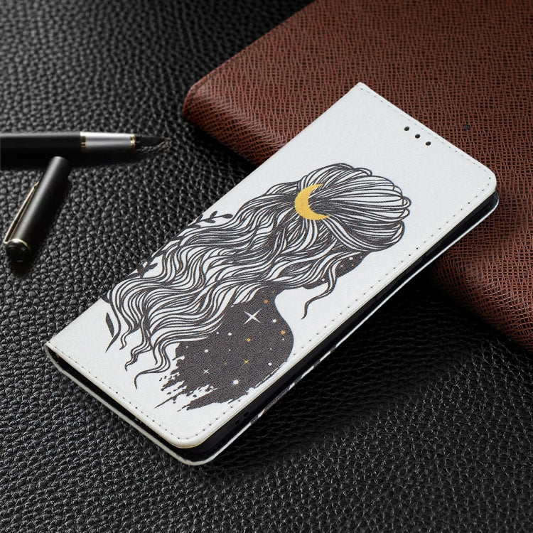 For Huawei P50 Pro Colored Drawing Pattern Invisible Magnetic Horizontal Flip PU Leather Case with Holder & Card Slots & Wallet(Girl) by buy2fix