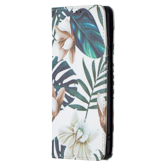 For Huawei P50 Pro Colored Drawing Pattern Invisible Magnetic Horizontal Flip PU Leather Case with Holder & Card Slots & Wallet(Red Leaves) by buy2fix