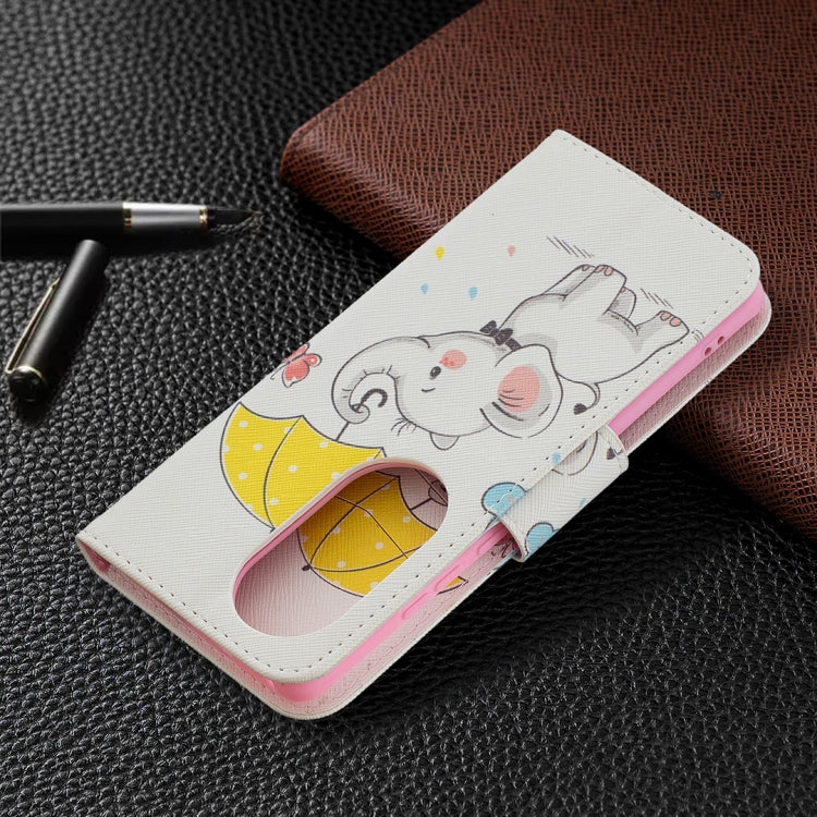 For Huawei P50 Pro Colored Drawing Pattern Horizontal Flip Leather Case with Holder & Card Slots & Wallet(Umbrella Elephant) by buy2fix