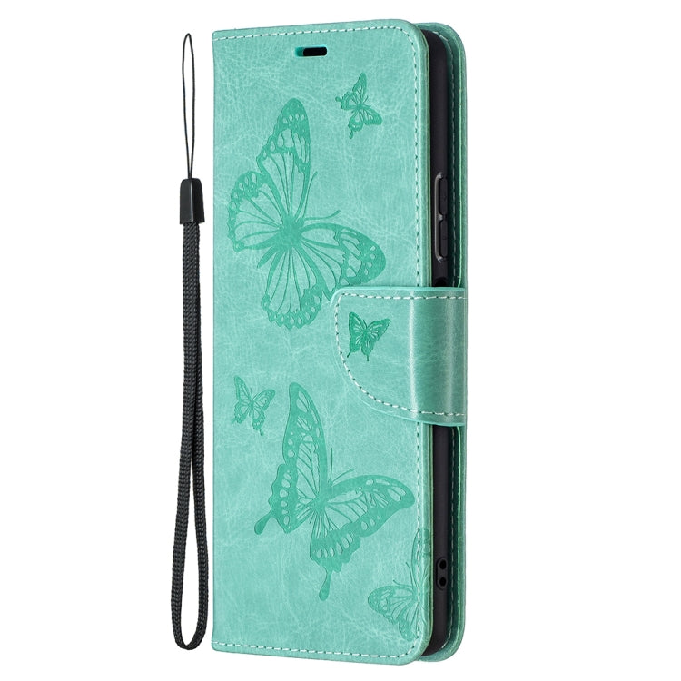 For Xiaomi Redmi Note 10 Pro Two Butterflies Embossing Pattern Horizontal Flip Leather Case with Holder & Card Slot & Wallet & Lanyard(Green) - Xiaomi Cases by buy2fix | Online Shopping UK | buy2fix