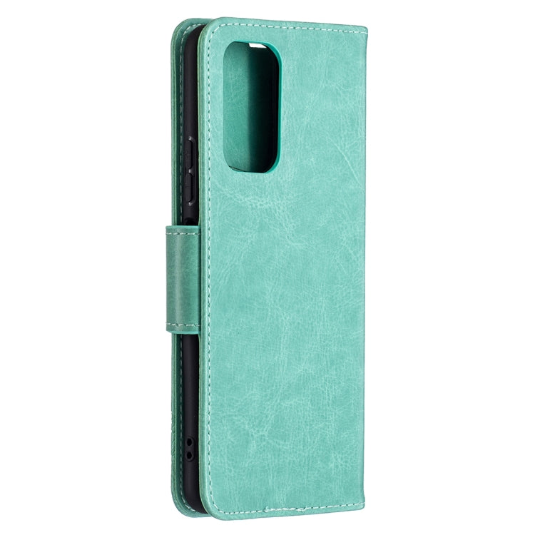 For Xiaomi Redmi Note 10 Pro Two Butterflies Embossing Pattern Horizontal Flip Leather Case with Holder & Card Slot & Wallet & Lanyard(Green) - Xiaomi Cases by buy2fix | Online Shopping UK | buy2fix