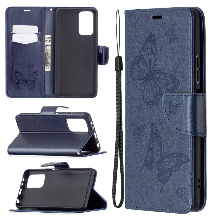 For Xiaomi Redmi Note 10 Pro Two Butterflies Embossing Pattern Horizontal Flip Leather Case with Holder & Card Slot & Wallet & Lanyard(Dark Blue) - Xiaomi Cases by buy2fix | Online Shopping UK | buy2fix