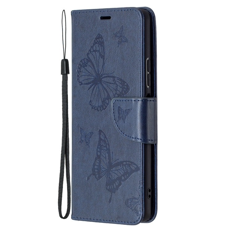 For Xiaomi Redmi Note 10 Pro Two Butterflies Embossing Pattern Horizontal Flip Leather Case with Holder & Card Slot & Wallet & Lanyard(Dark Blue) - Xiaomi Cases by buy2fix | Online Shopping UK | buy2fix