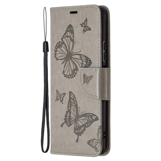 For Xiaomi Redmi Note 10 Pro Two Butterflies Embossing Pattern Horizontal Flip Leather Case with Holder & Card Slot & Wallet & Lanyard(Grey) by buy2fix