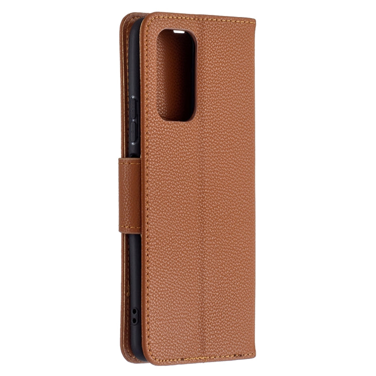 For Xiaomi Redmi Note 10 Pro Litchi Texture Pure Color Horizontal Flip Leather Case with Holder & Card Slots & Wallet & Lanyard(Brown) - Xiaomi Cases by buy2fix | Online Shopping UK | buy2fix