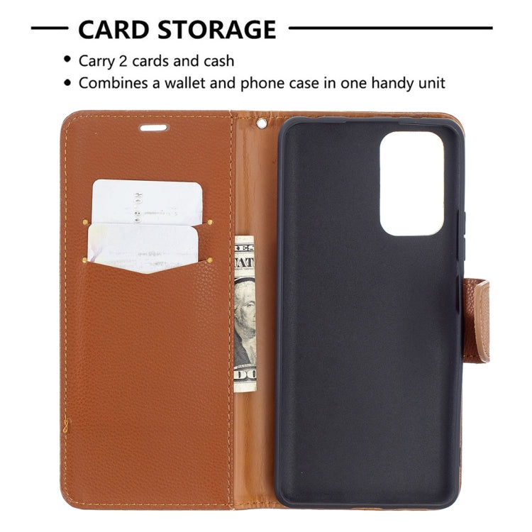 For Xiaomi Redmi Note 10 Pro Litchi Texture Pure Color Horizontal Flip Leather Case with Holder & Card Slots & Wallet & Lanyard(Brown) - Xiaomi Cases by buy2fix | Online Shopping UK | buy2fix