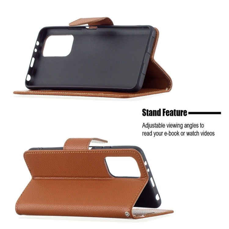 For Xiaomi Redmi Note 10 Pro Litchi Texture Pure Color Horizontal Flip Leather Case with Holder & Card Slots & Wallet & Lanyard(Brown) - Xiaomi Cases by buy2fix | Online Shopping UK | buy2fix