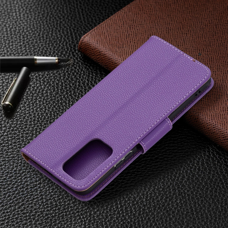 For Xiaomi Redmi Note 10 Pro Litchi Texture Pure Color Horizontal Flip Leather Case with Holder & Card Slots & Wallet & Lanyard(Purple) - Xiaomi Cases by buy2fix | Online Shopping UK | buy2fix