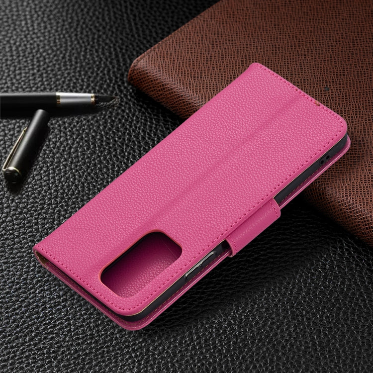 For Xiaomi Redmi Note 10 Pro Litchi Texture Pure Color Horizontal Flip Leather Case with Holder & Card Slots & Wallet & Lanyard(Rose Red) - Xiaomi Cases by buy2fix | Online Shopping UK | buy2fix