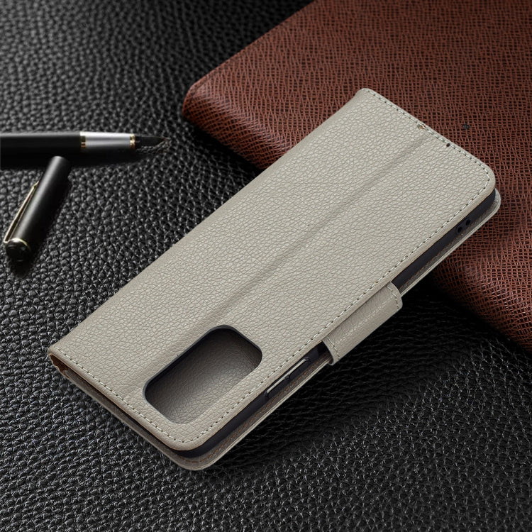 For Xiaomi Redmi Note 10 Pro Litchi Texture Pure Color Horizontal Flip Leather Case with Holder & Card Slots & Wallet & Lanyard(Grey) - Xiaomi Cases by buy2fix | Online Shopping UK | buy2fix