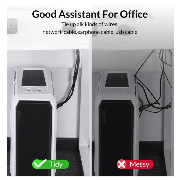 4 PCS TOPK Reusable & Dividable Nylon Tie-wraps Hook and Loop Fastener Cable Ties, Length:3m by TOPK