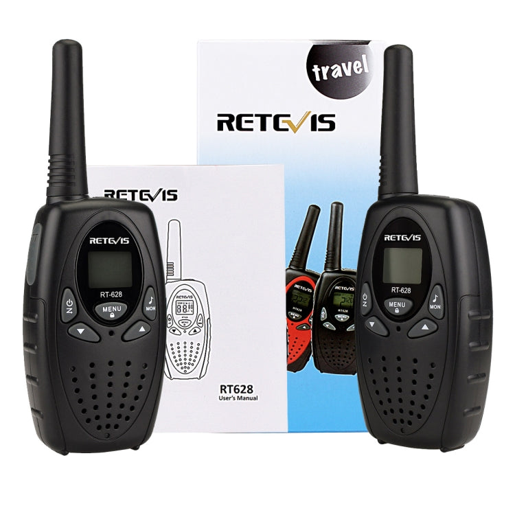 1 Pair RETEVIS RT628 0.5W US Frequency 462.550-467.7125MHz 22CHS Handheld Children Walkie Talkie(Black) by RETEVIS