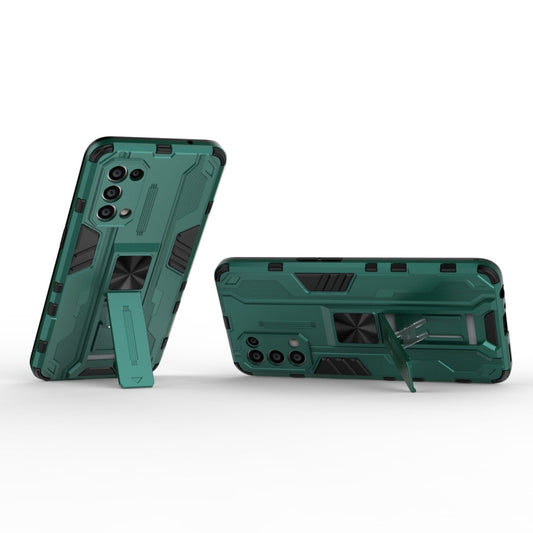 For OPPO Reno5 5G / 4G Supersonic PC + TPU Shock-proof Protective Case with Holder(Green) by buy2fix