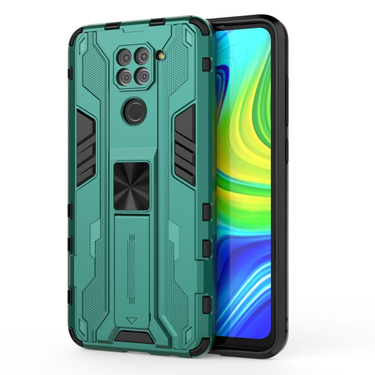 For Xiaomi Redmi Note 9 Supersonic PC + TPU Shock-proof Protective Case with Holder(Green) - Xiaomi Cases by buy2fix | Online Shopping UK | buy2fix