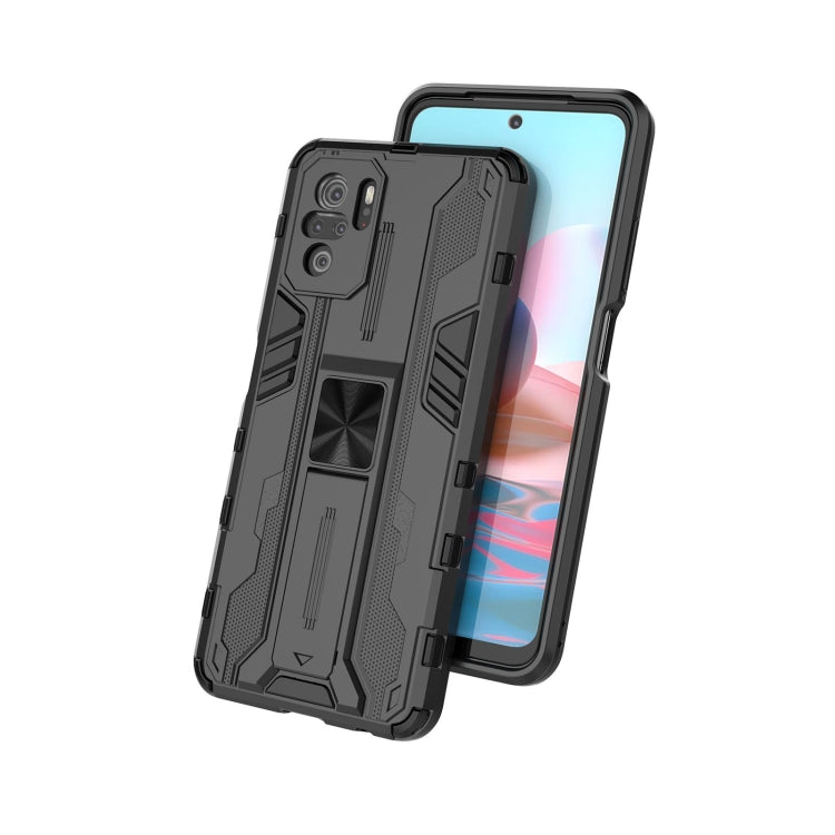 For Xiaomi Redmi Note 10 4G Supersonic PC + TPU Shock-proof Protective Case with Holder(Dark Blue) - Xiaomi Cases by buy2fix | Online Shopping UK | buy2fix