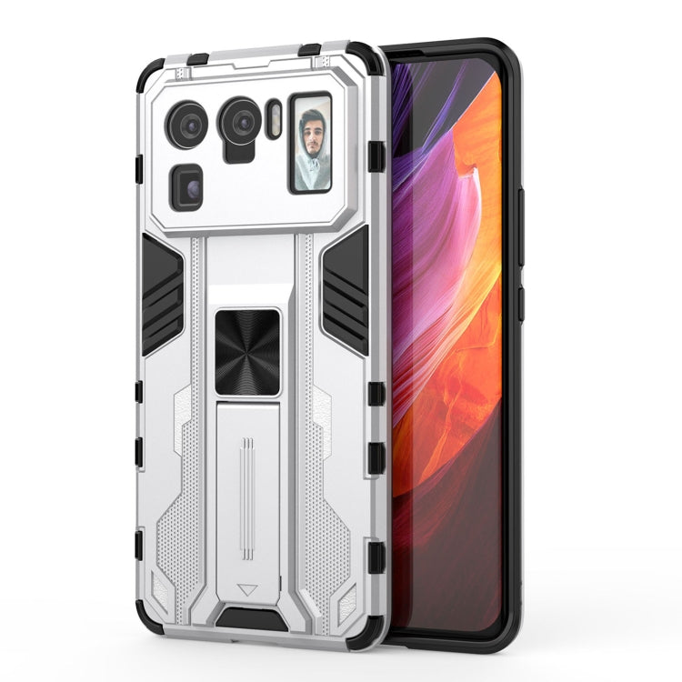 For Xiaomi Mi 11 Ultra Supersonic PC + TPU Shock-proof Protective Case with Holder(Silver) - Xiaomi Cases by buy2fix | Online Shopping UK | buy2fix