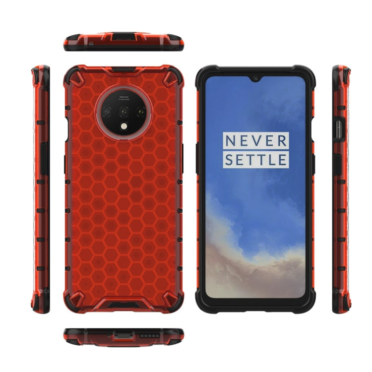 For OnePlus 7T Shockproof Honeycomb PC + TPU Case(Red) - Xiaomi Cases by buy2fix | Online Shopping UK | buy2fix