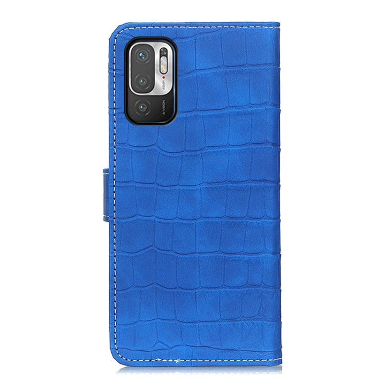 For Xiaomi Poco M3 Pro 4G / Poco M3 Pro 5G / Redmi Note 10 5G Crocodile Texture Horizontal Flip Leather Case with Holder & Card Slots & Wallet(Blue) - Xiaomi Cases by buy2fix | Online Shopping UK | buy2fix
