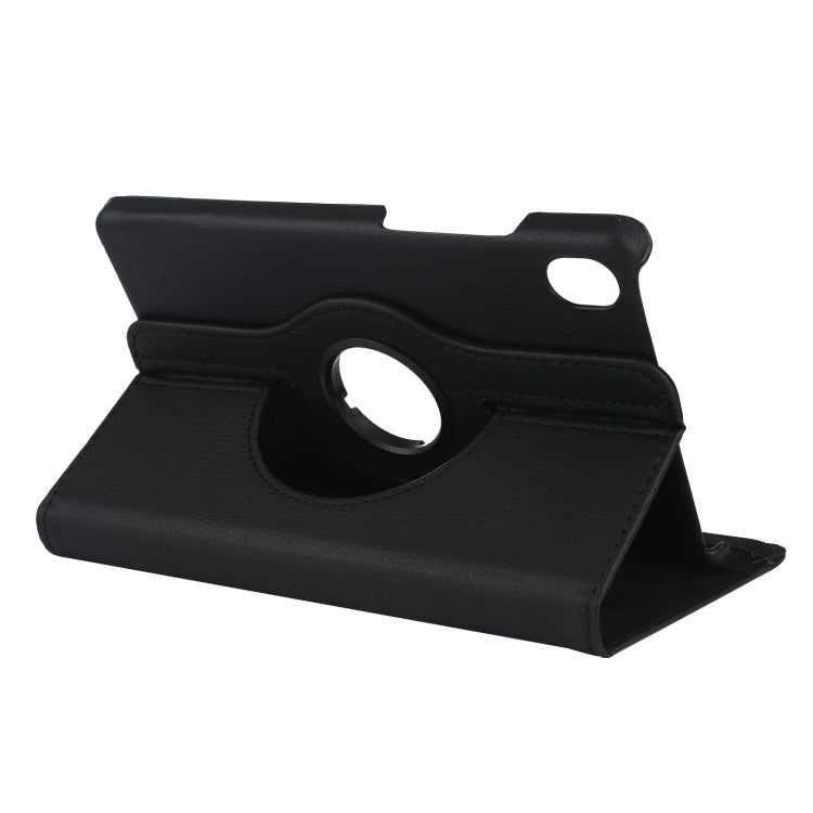 For Lenovo Tab M8 360 Degree Rotation Litchi Texture Horizontal Flip Leather Case with Holder(Black) - Lenovo by buy2fix | Online Shopping UK | buy2fix