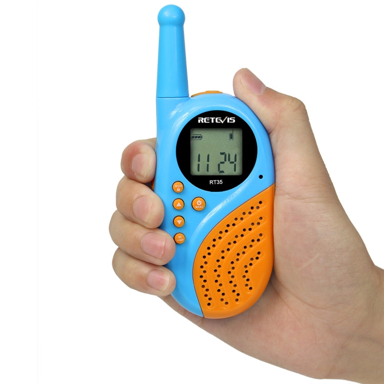 1 Pair RETEVIS RT35 0.5W US Frequency 462.550-467.7125MHz 22CH Handheld Children Walkie Talkie(Blue) by RETEVIS