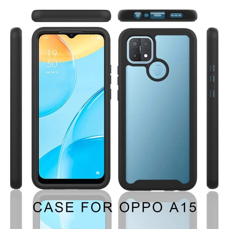 For OPPO A15 Starry Sky Solid Color Series Shockproof PC + TPU Protective Case(Black) by buy2fix