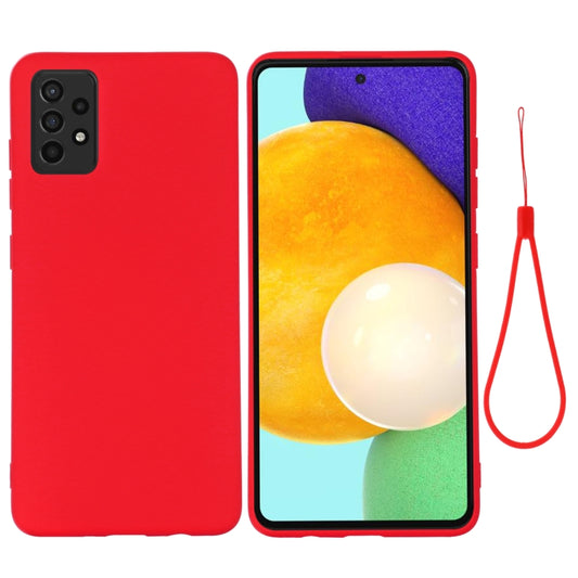 For Samsung A52 5G / 4G Pure Color Liquid Silicone Shockproof Full Coverage Case(Red) by buy2fix